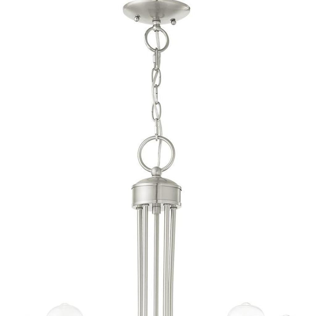 Five Light Dimmable Chandelier With Shades