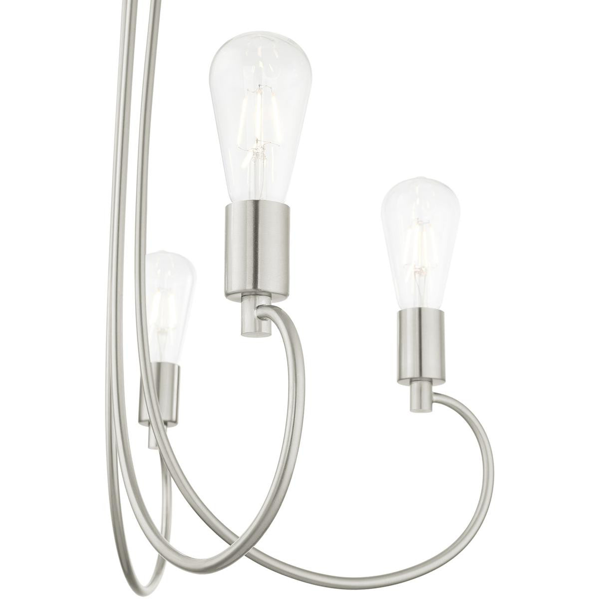 Five Light Dimmable Chandelier With Shades