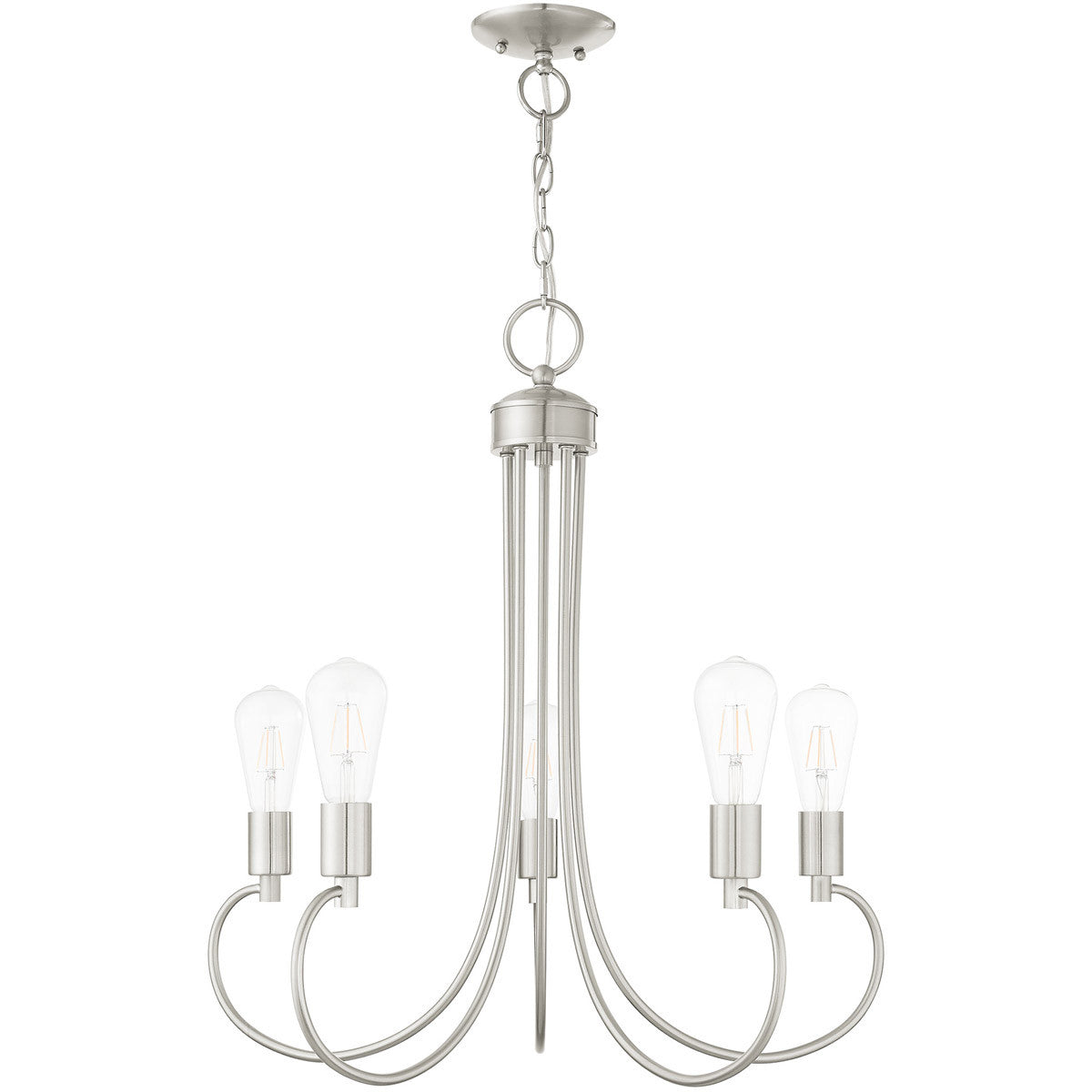 Five Light Dimmable Chandelier With Shades