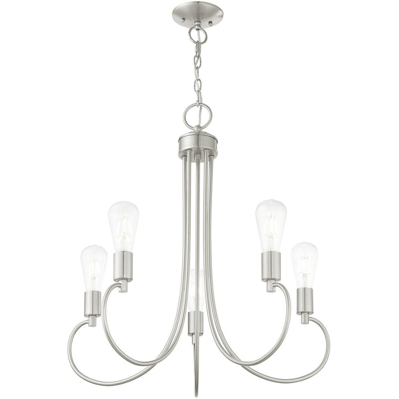 Five Light Dimmable Chandelier With Shades