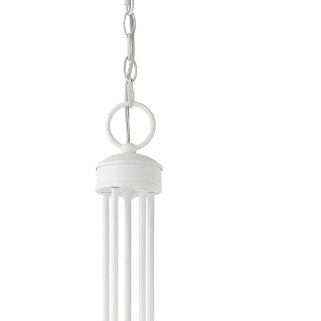 White Five Light Dimmable Chandelier With Shades Default Title