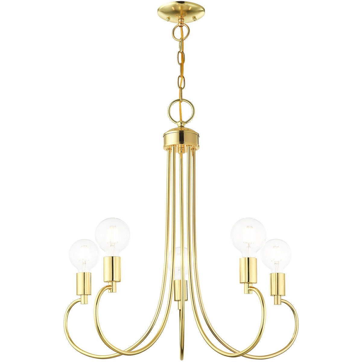 Five Light Dimmable Chandelier With Shades Default Title