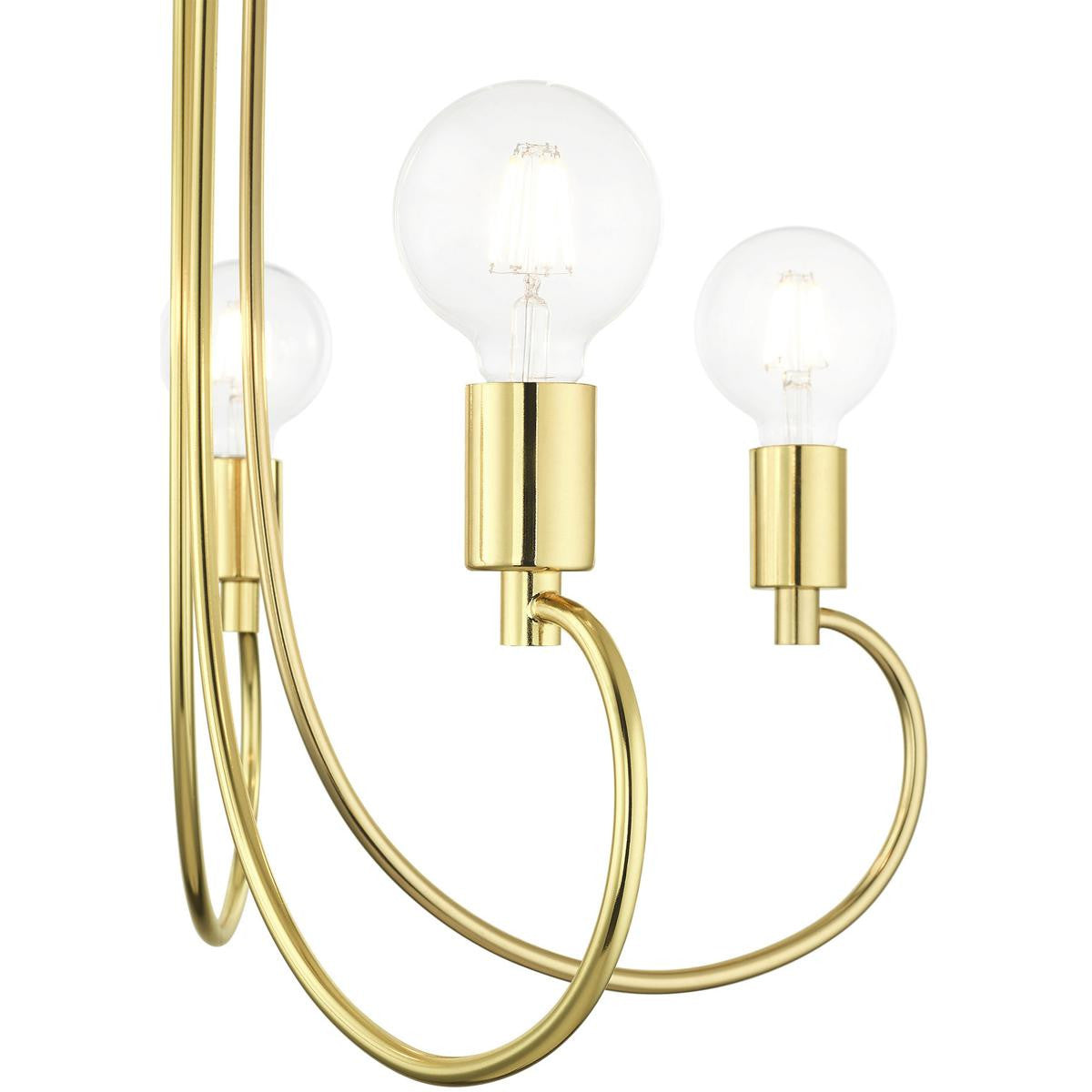 Five Light Dimmable Chandelier With Shades