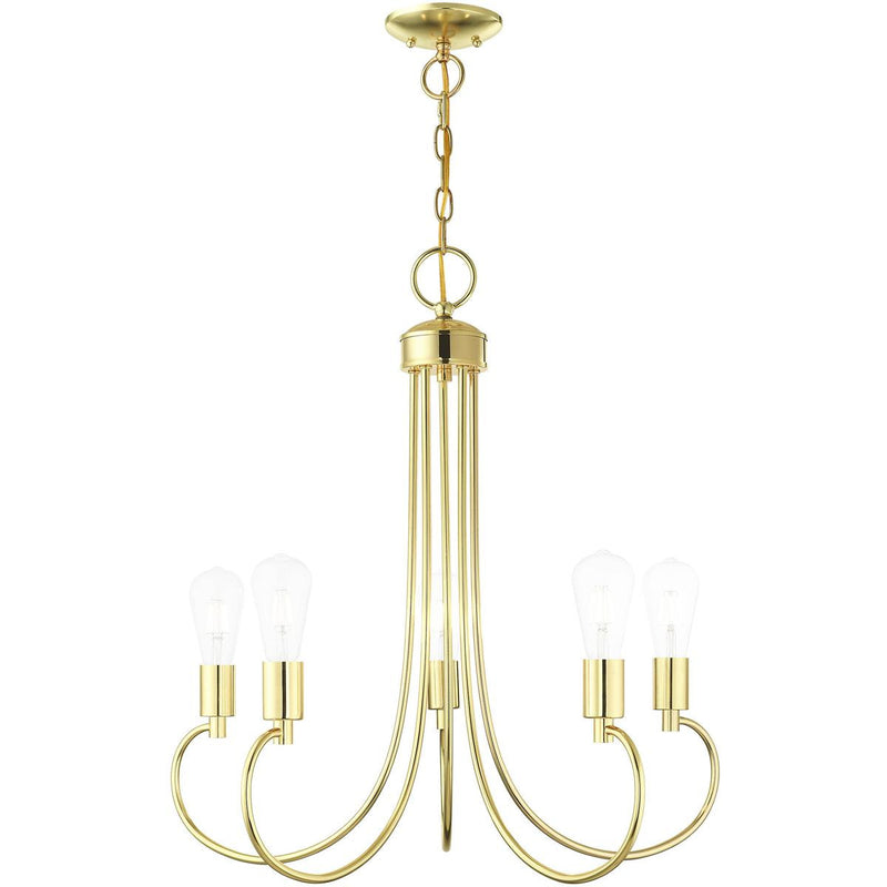 Five Light Dimmable Chandelier With Shades