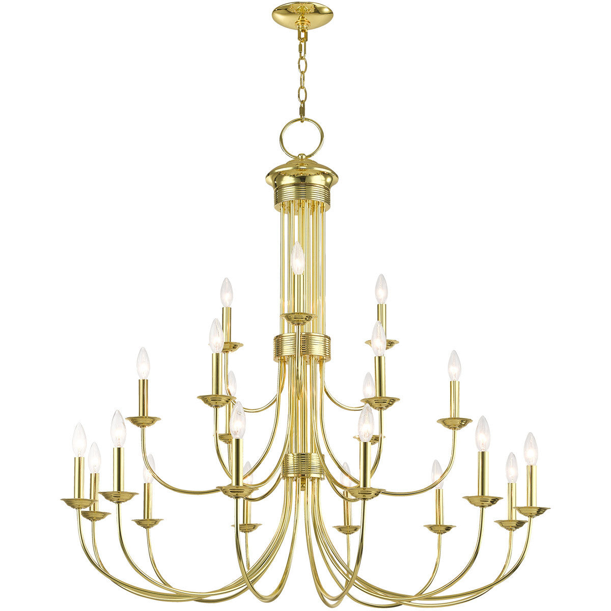 Multi Light Dimmable Chandelier With Shades Default Title