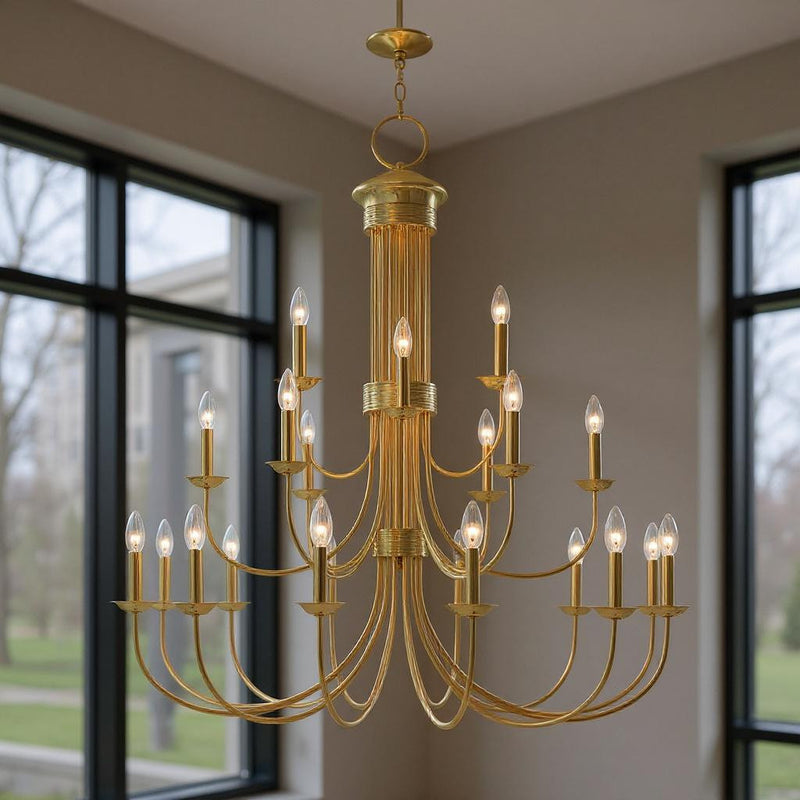 Multi Light Dimmable Chandelier With Shades