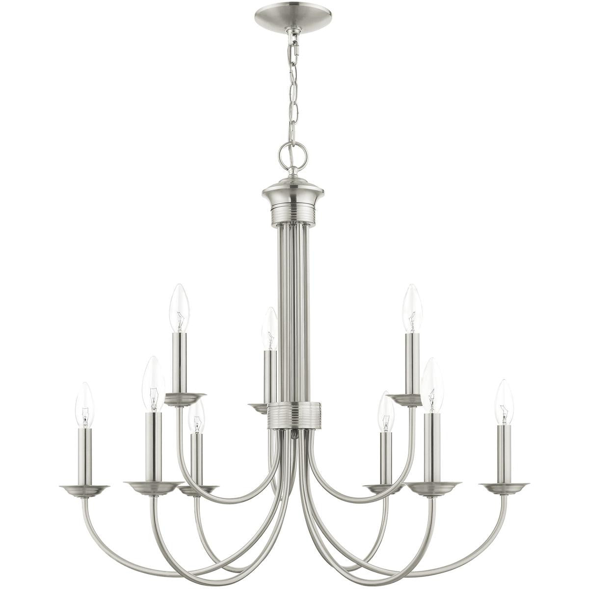 Nine Light Dimmable Chandelier With Shades Default Title