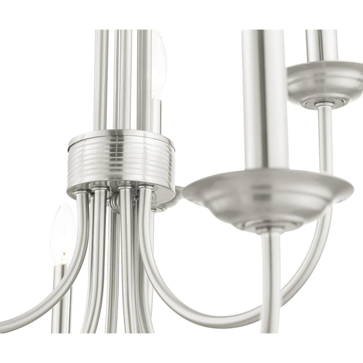 Nine Light Dimmable Chandelier With Shades