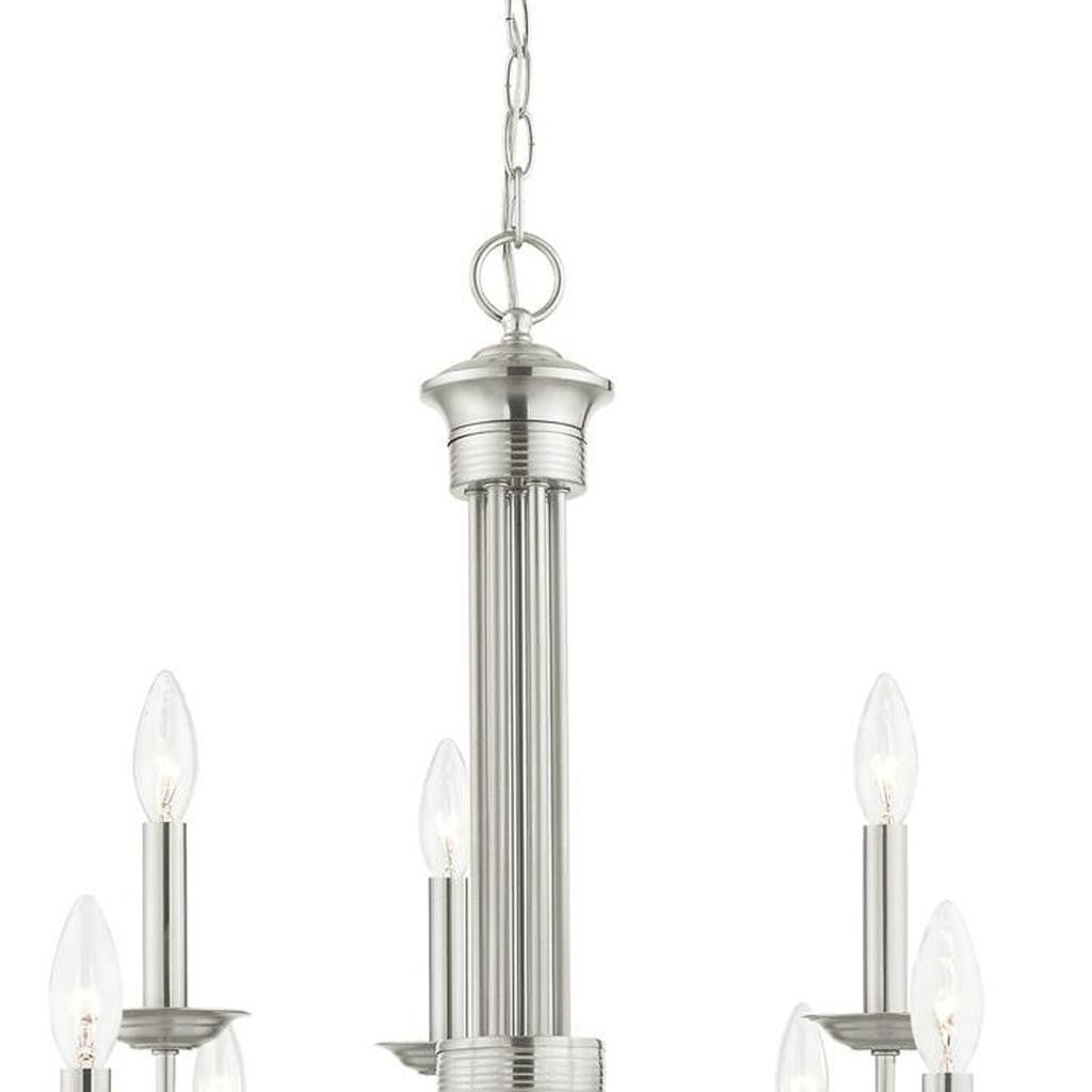 Nine Light Dimmable Chandelier With Shades