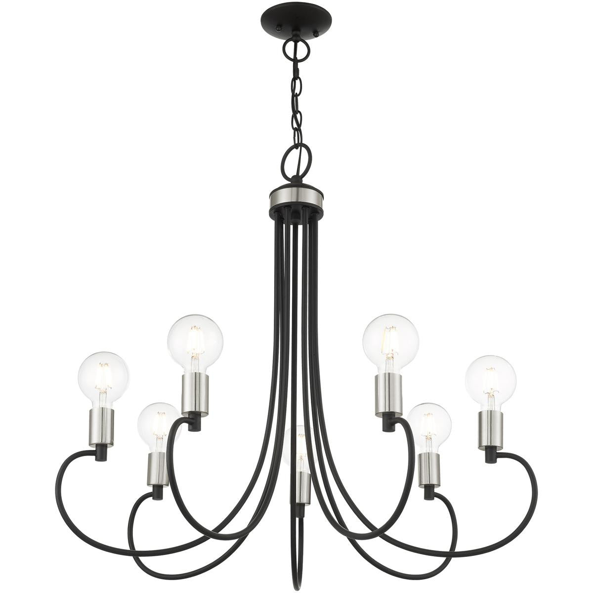 Seven Light Dimmable Chandelier With Shades