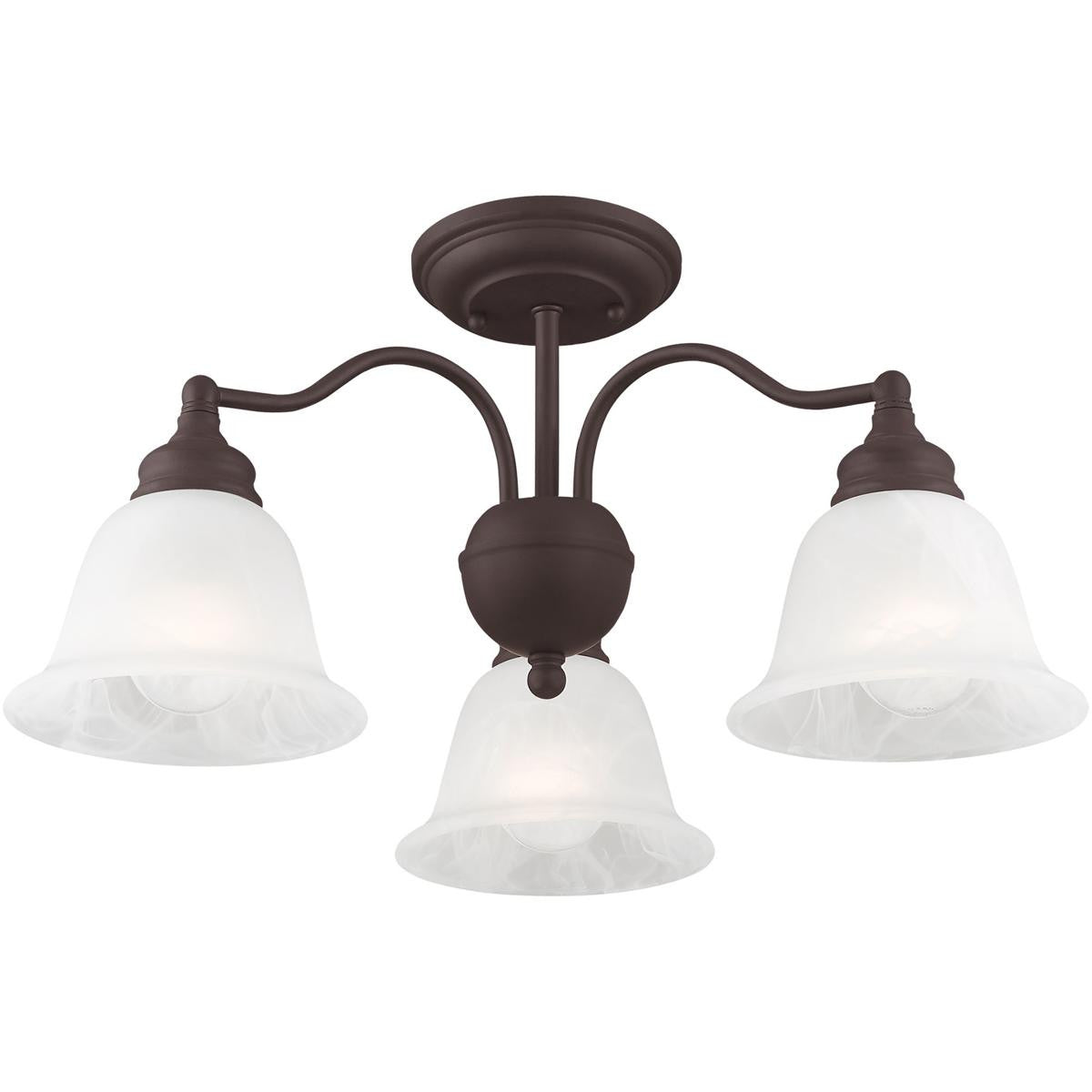 Bronze Three Light Dimmable Chandelier With Shades Default Title