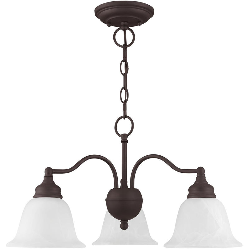 Bronze Three Light Dimmable Chandelier With Shades