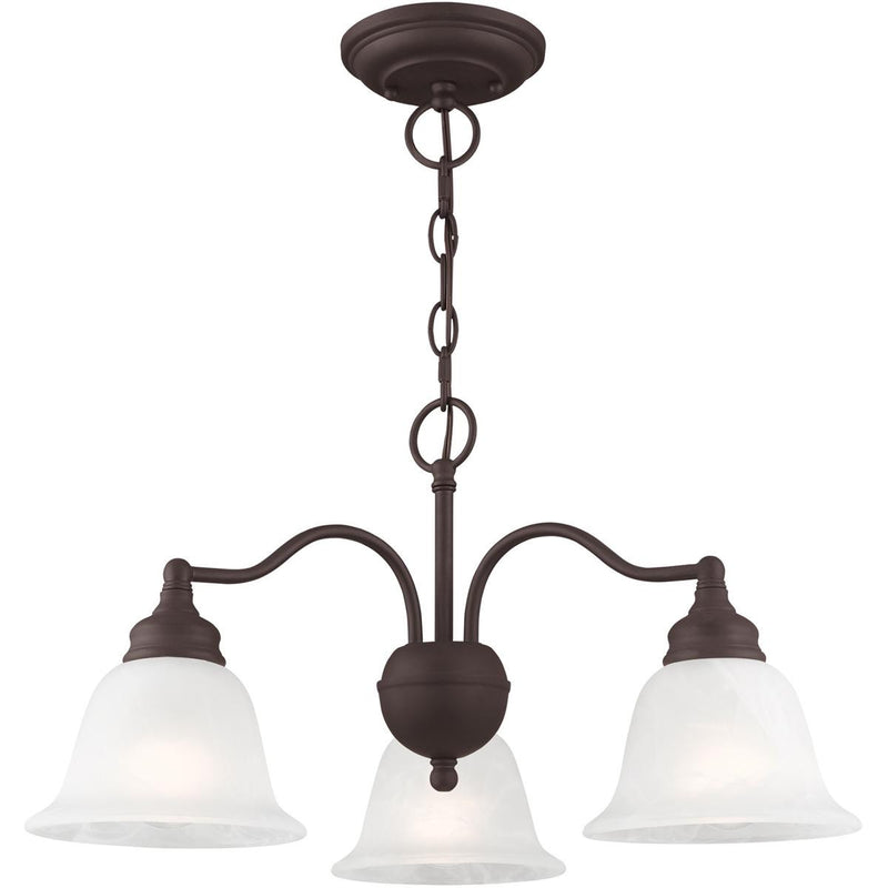 Bronze Three Light Dimmable Chandelier With Shades