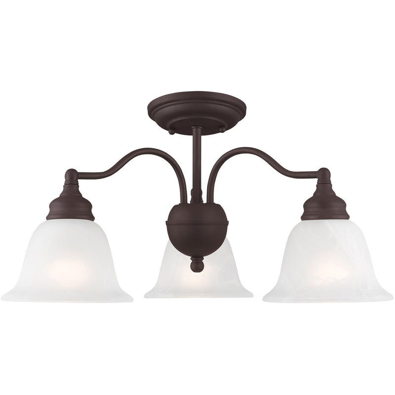 Bronze Three Light Dimmable Chandelier With Shades