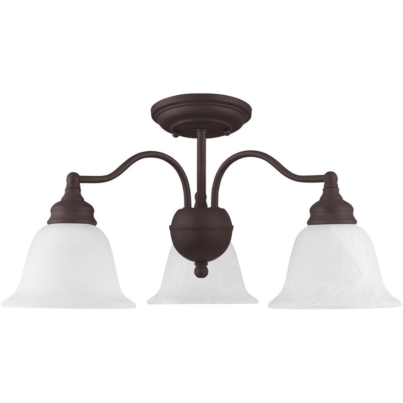 Bronze Three Light Dimmable Chandelier With Shades
