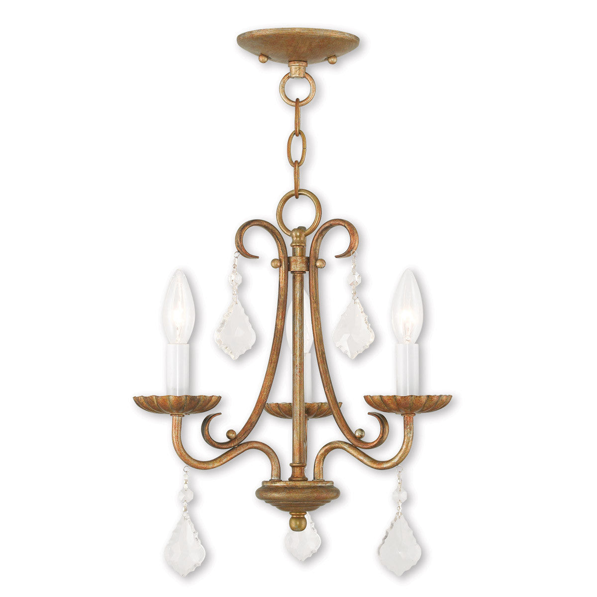 Three Light Dimmable Chandelier With Shades