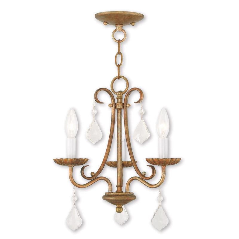 Three Light Dimmable Chandelier With Shades