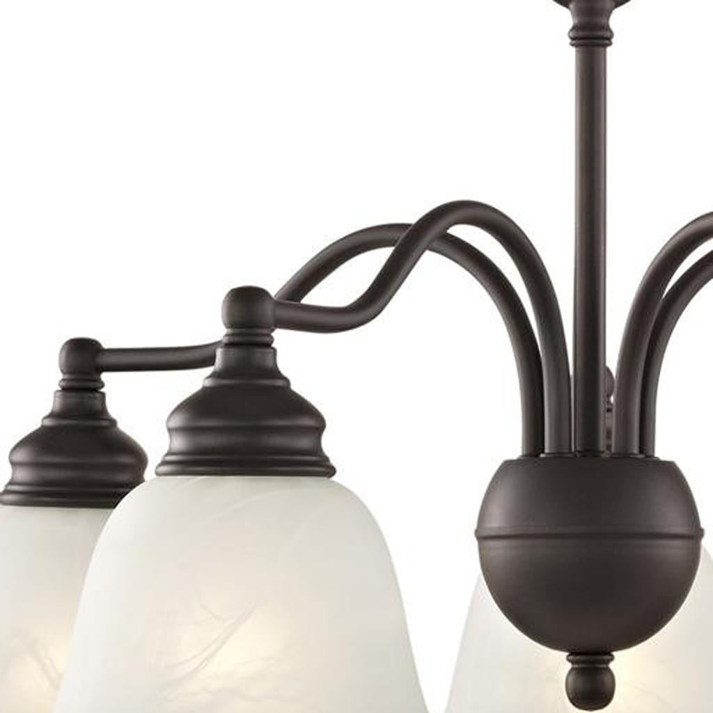 Bronze Five Light Dimmable Chandelier With Shades Default Title