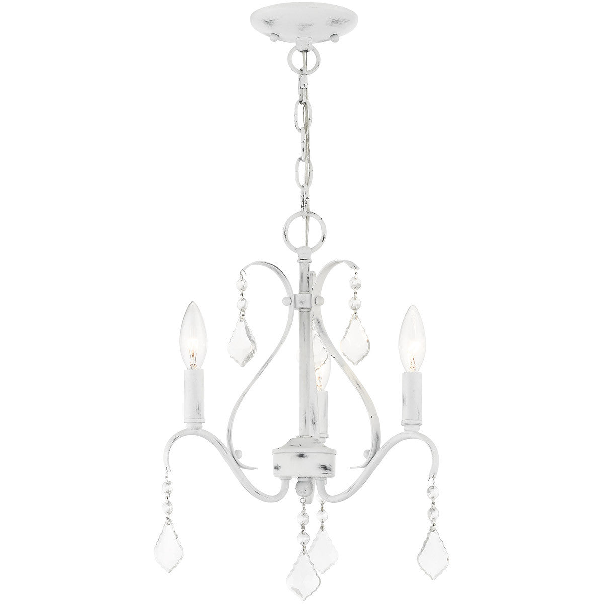Three Light Dimmable Chandelier With Shades Default Title