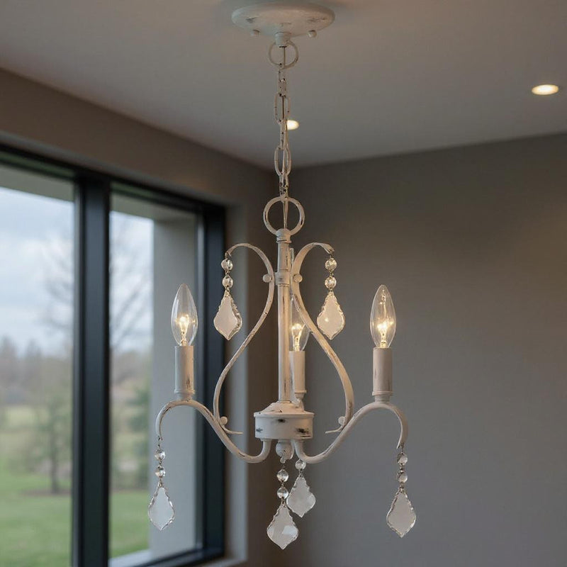 Three Light Dimmable Chandelier With Shades