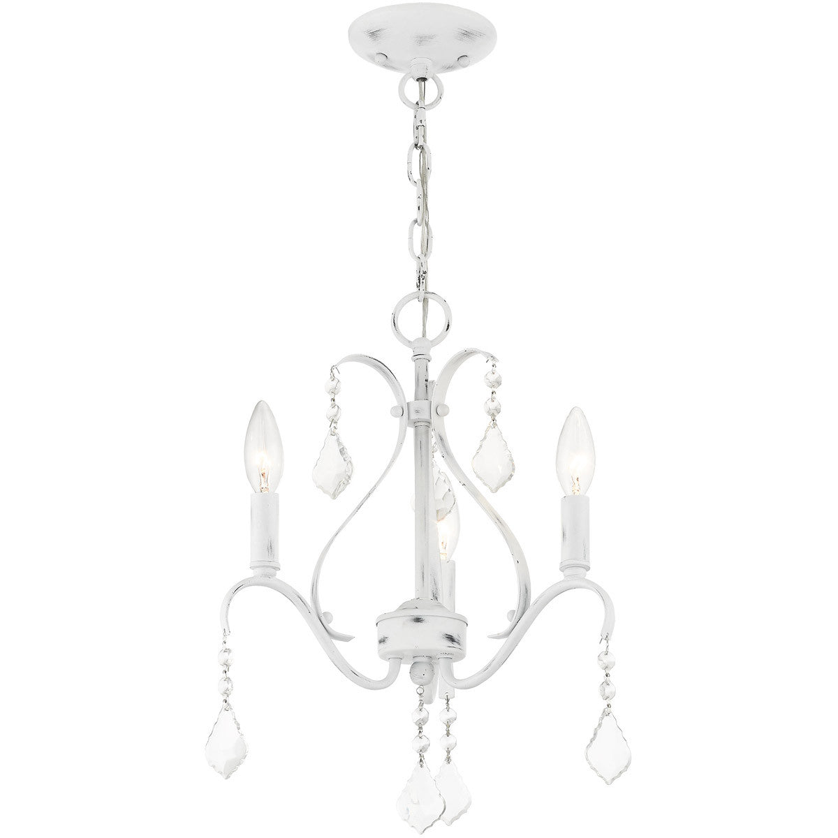 Three Light Dimmable Chandelier With Shades
