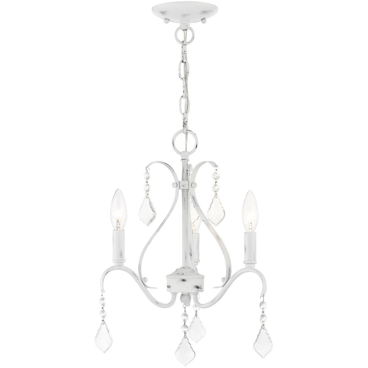 Three Light Dimmable Chandelier With Shades