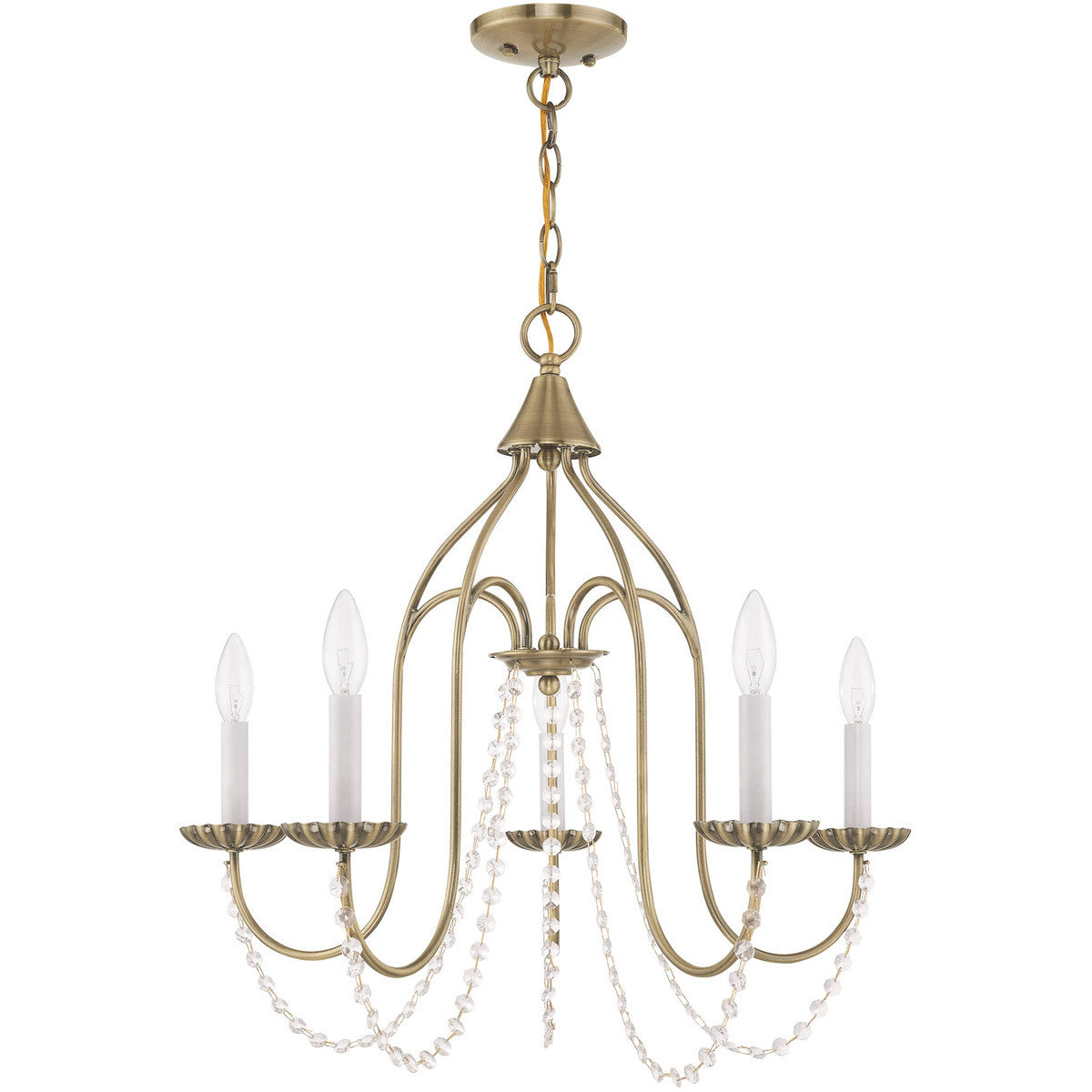 Five Light Dimmable Chandelier With Shades