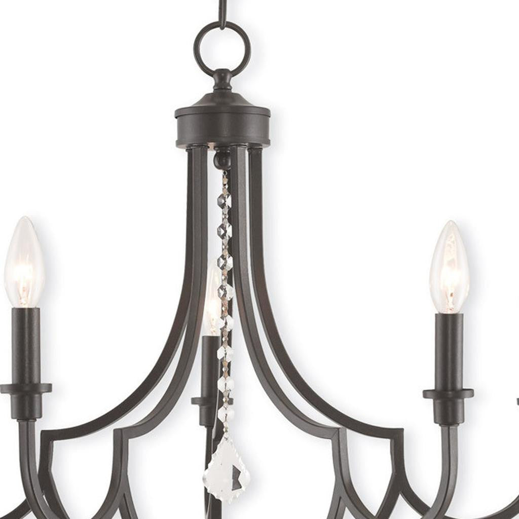 Five Light Dimmable Chandelier With Shades