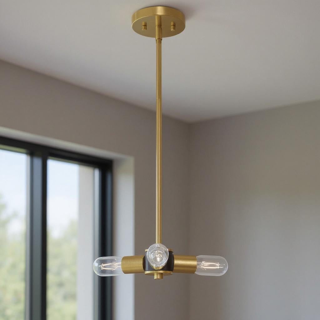 Three Light Dimmable Chandelier With Shades