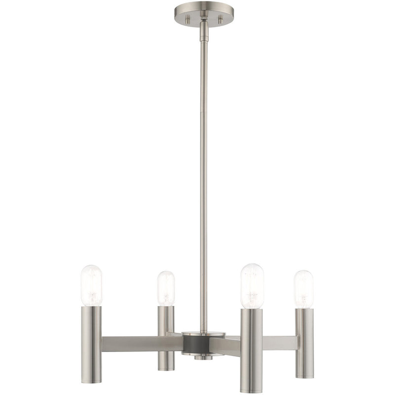 Four Light Dimmable Chandelier With Shades