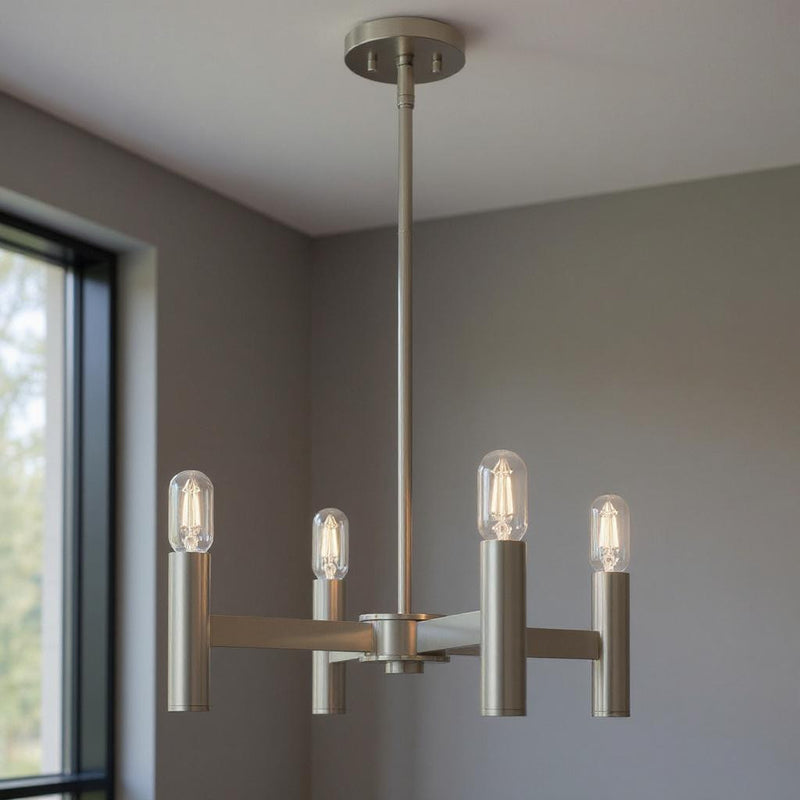 Four Light Dimmable Chandelier With Shades