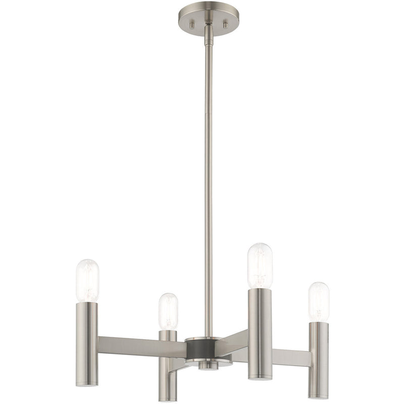 Four Light Dimmable Chandelier With Shades