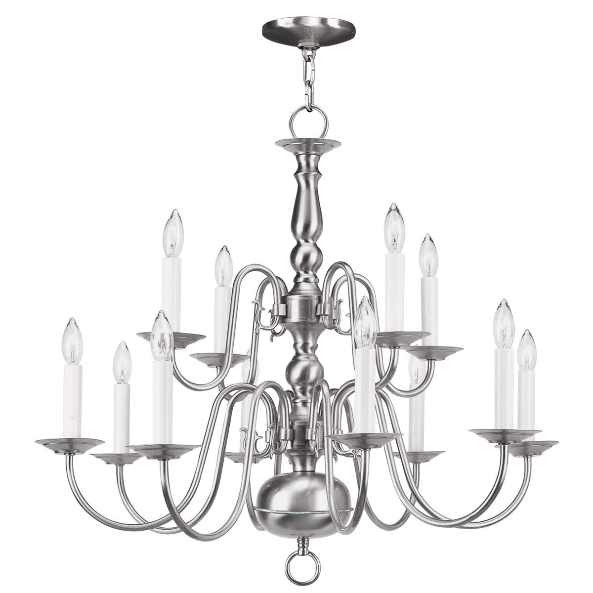 Twelve Light Dimmable Chandelier With Shades Default Title