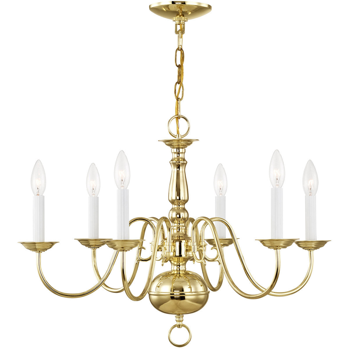 Six Light Dimmable Chandelier With Shades