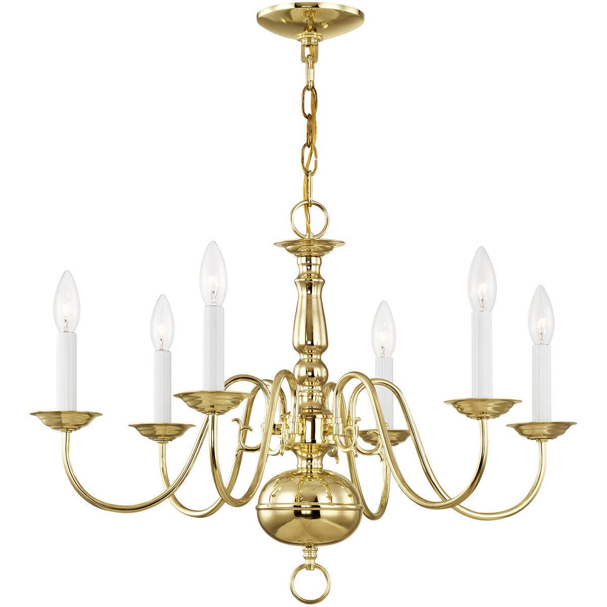 Six Light Dimmable Chandelier With Shades