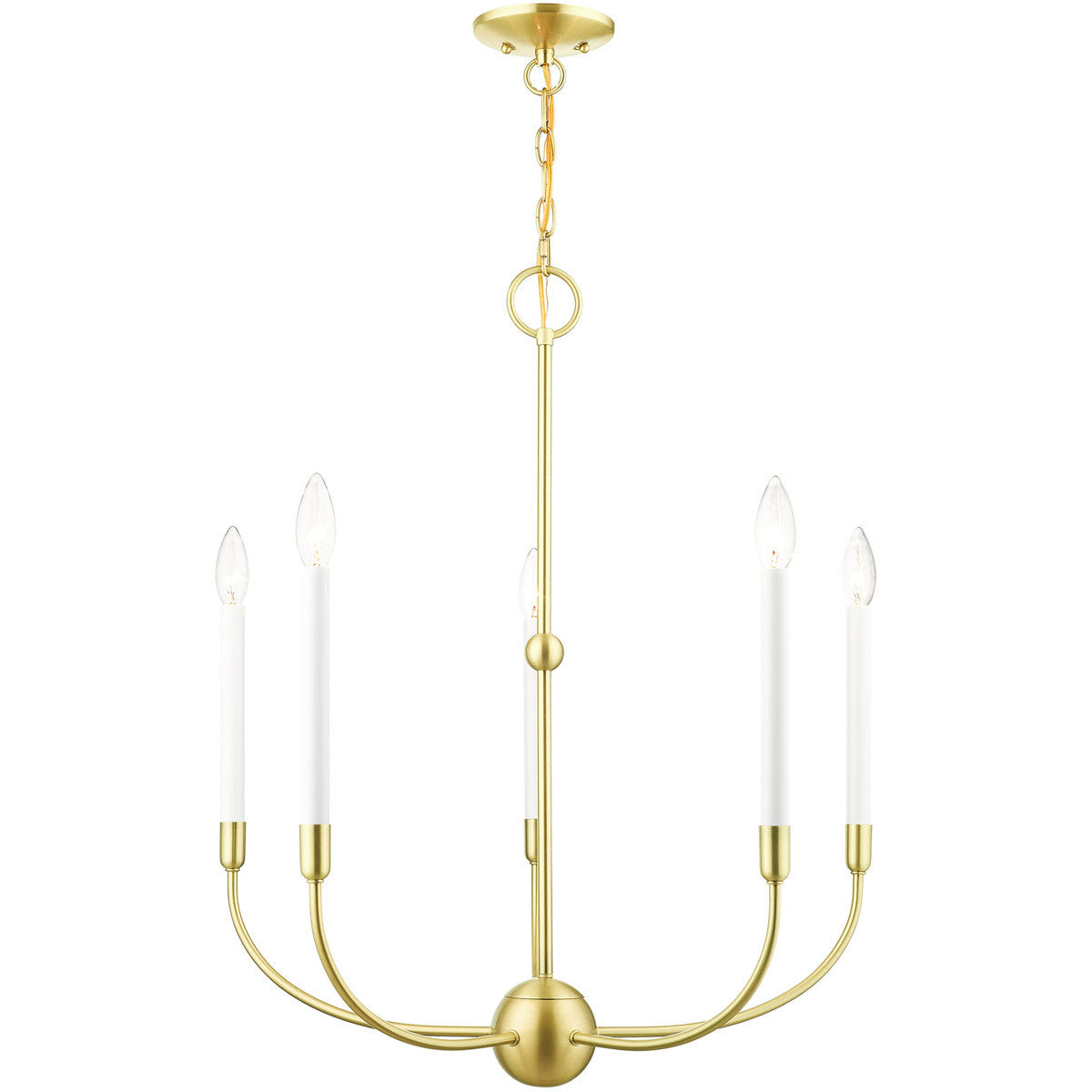 Five Light Dimmable Chandelier With Shades Default Title