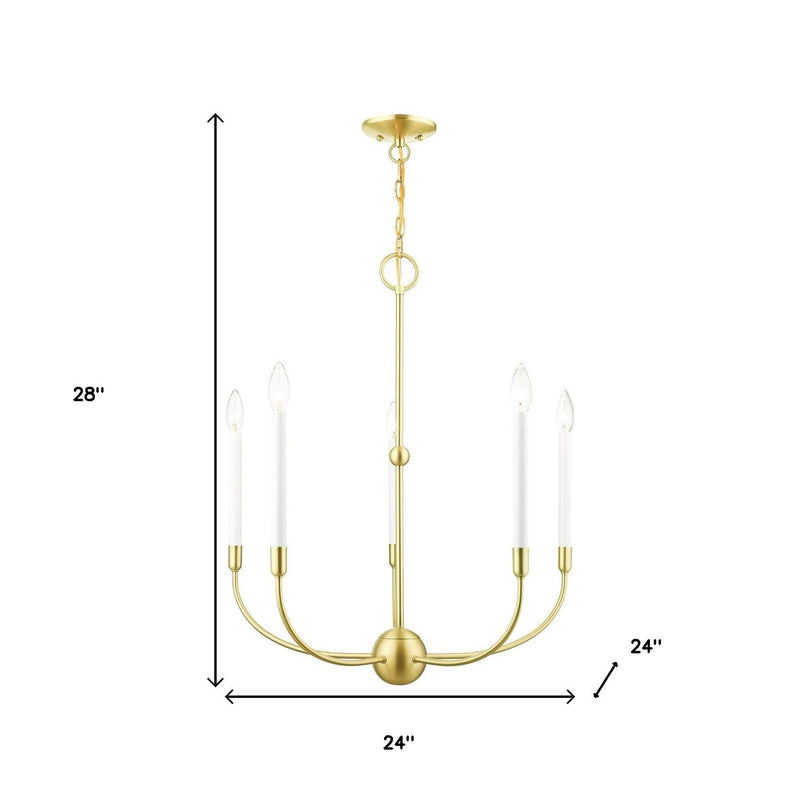 Five Light Dimmable Chandelier With Shades