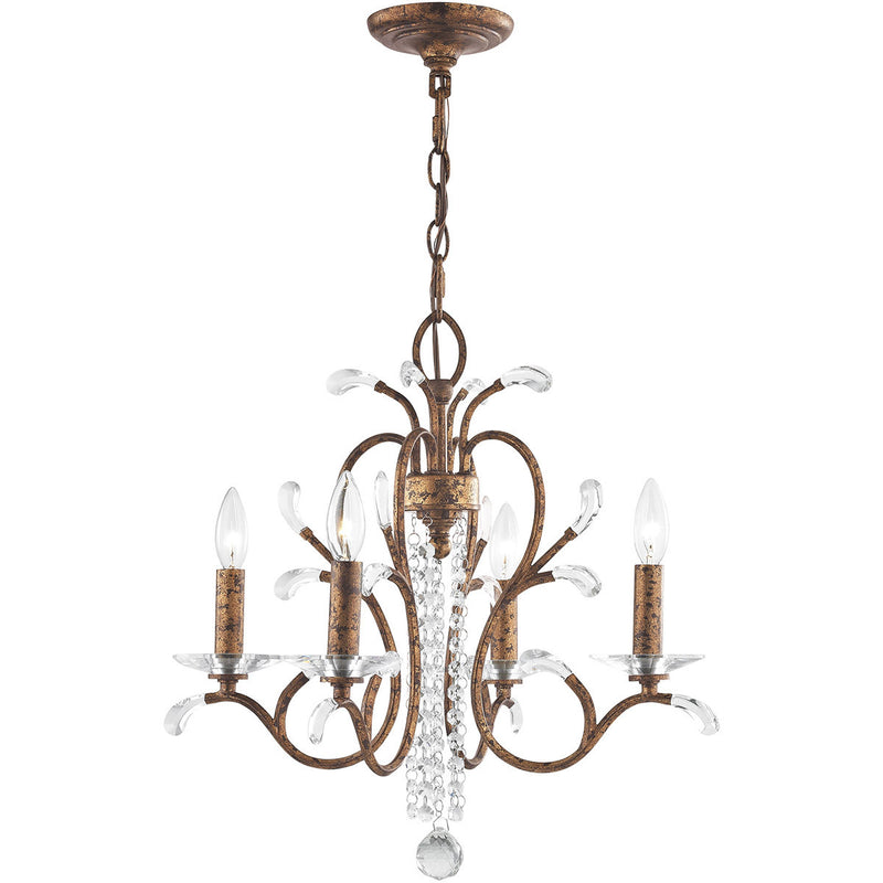 Four Light Dimmable Chandelier With Shades
