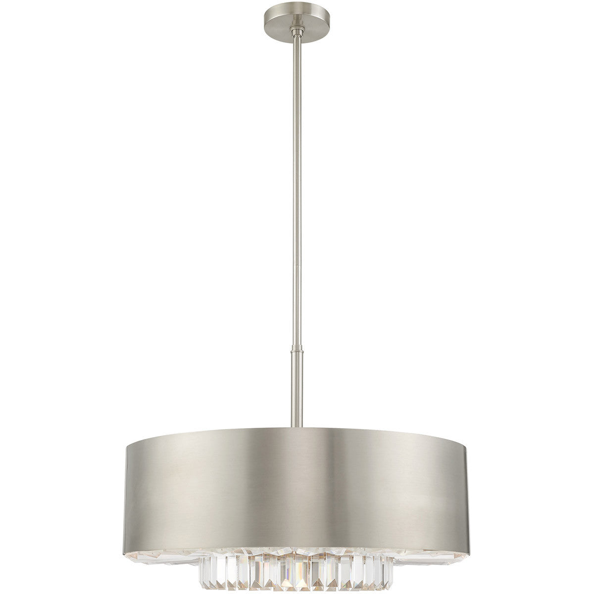 Six Light Dimmable Chandelier With Shades Default Title