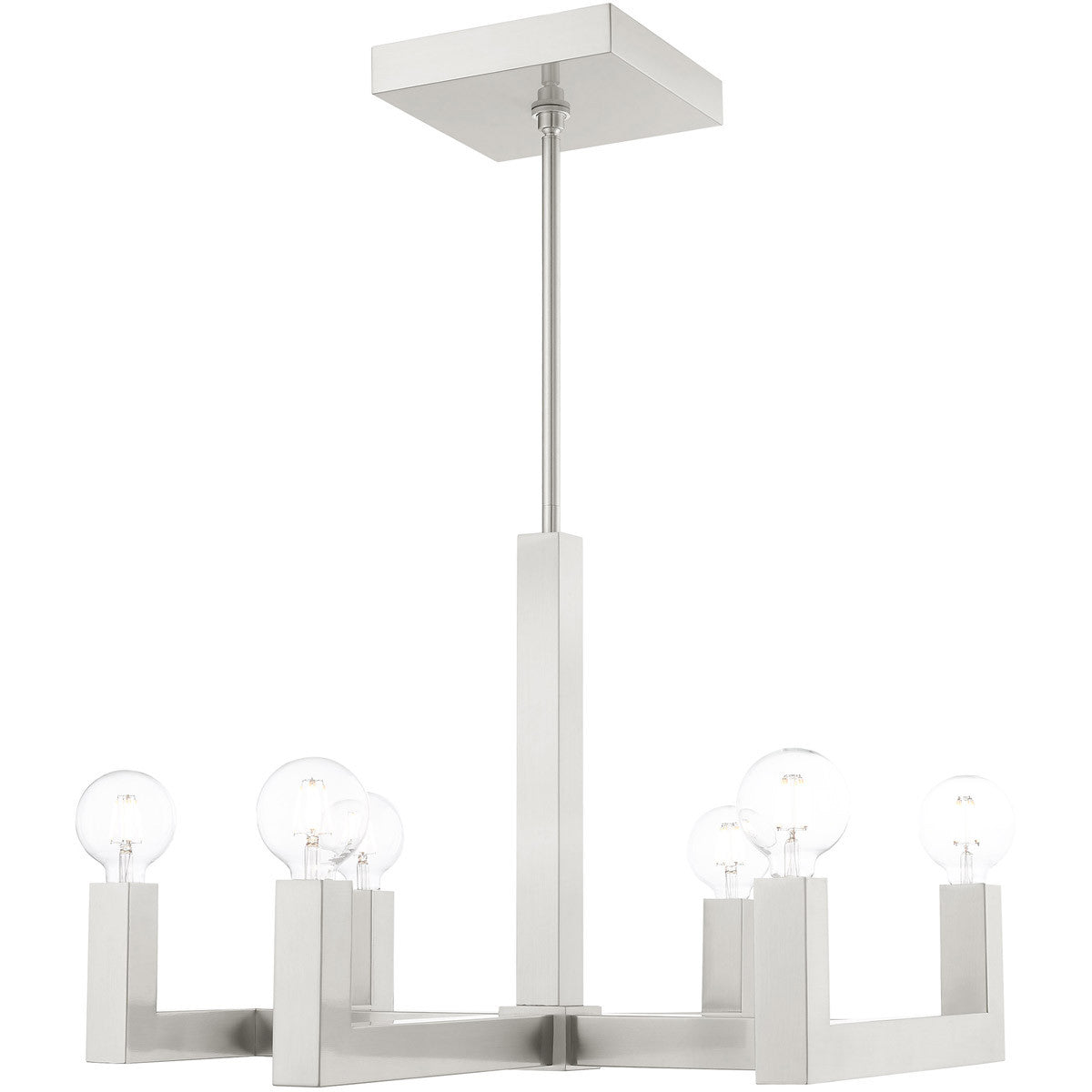 Six Light Dimmable Chandelier With Shades