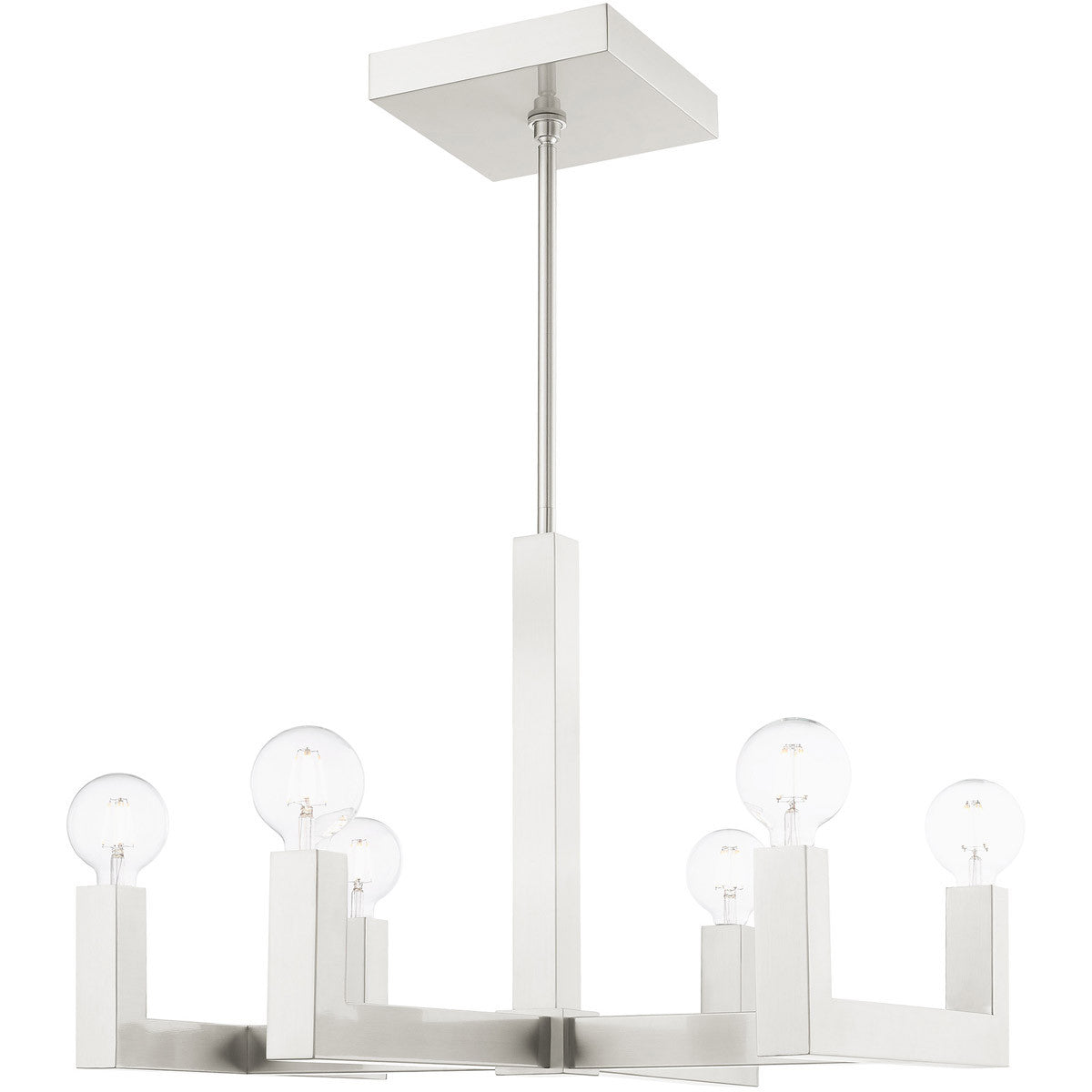 Six Light Dimmable Chandelier With Shades