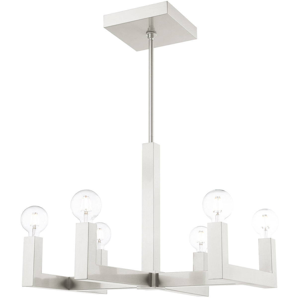 Six Light Dimmable Chandelier With Shades