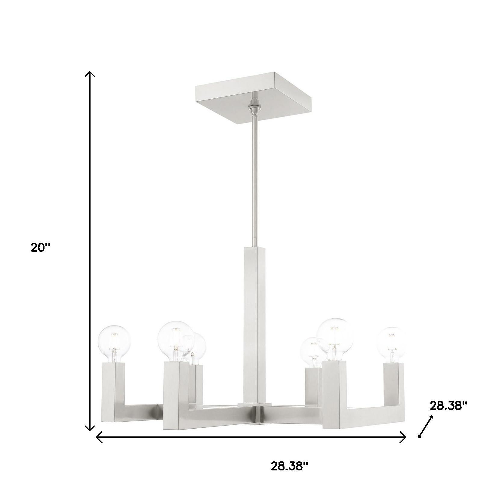 Six Light Dimmable Chandelier With Shades