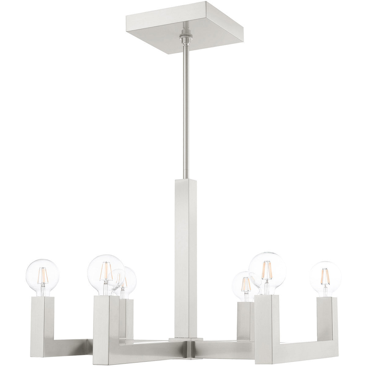 Six Light Dimmable Chandelier With Shades