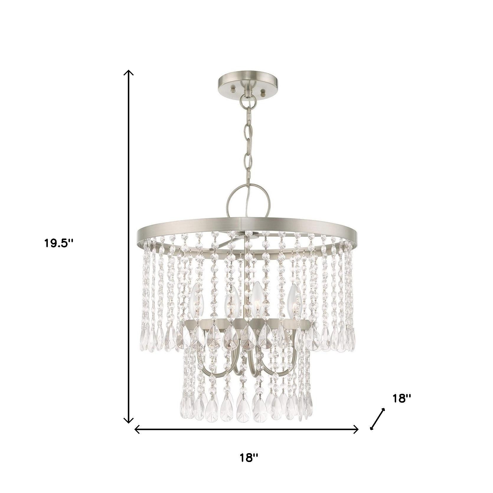 Four Light Dimmable Chandelier With Shades