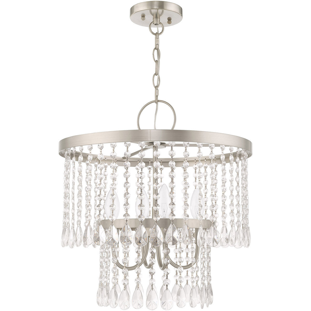 Four Light Dimmable Chandelier With Shades