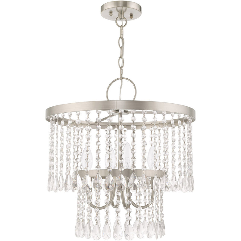 Four Light Dimmable Chandelier With Shades