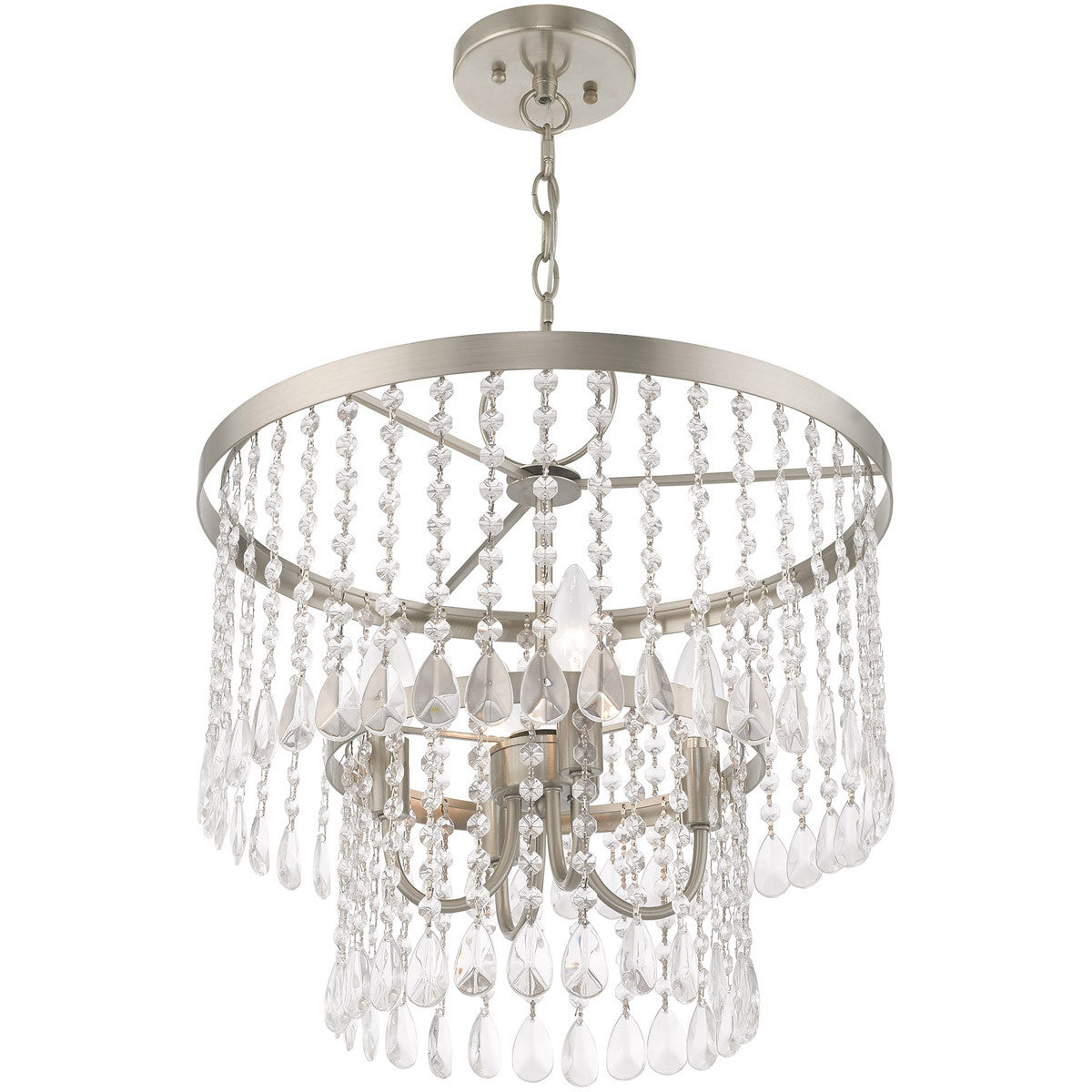 Four Light Dimmable Chandelier With Shades