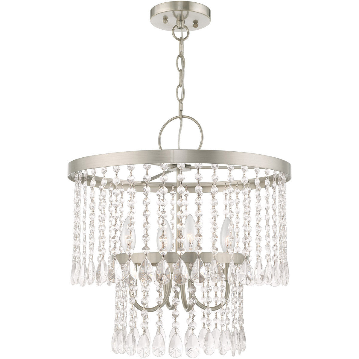 Four Light Dimmable Chandelier With Shades