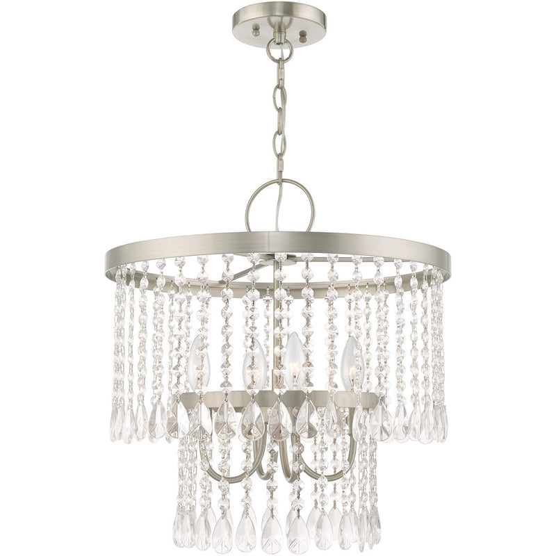 Four Light Dimmable Chandelier With Shades